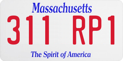 MA license plate 311RP1