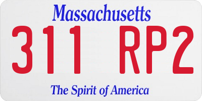 MA license plate 311RP2