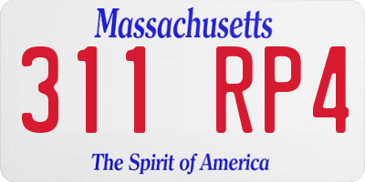 MA license plate 311RP4