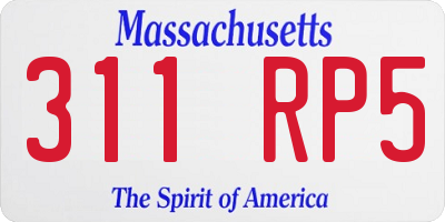 MA license plate 311RP5