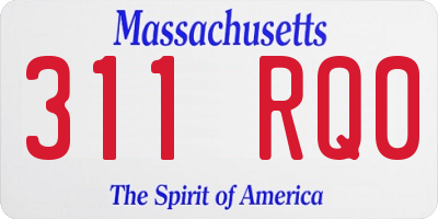 MA license plate 311RQ0