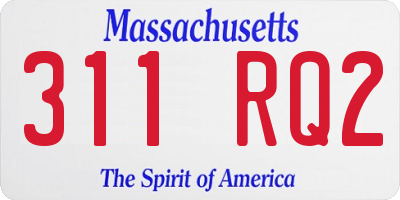 MA license plate 311RQ2