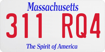 MA license plate 311RQ4
