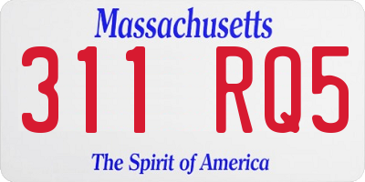 MA license plate 311RQ5