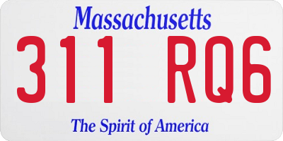 MA license plate 311RQ6