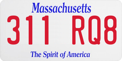 MA license plate 311RQ8