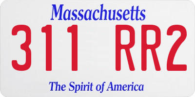 MA license plate 311RR2