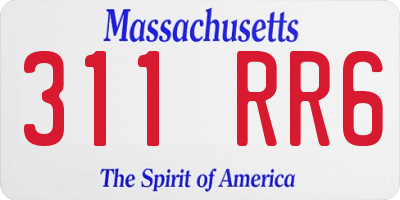 MA license plate 311RR6