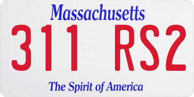 MA license plate 311RS2