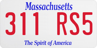 MA license plate 311RS5