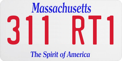 MA license plate 311RT1