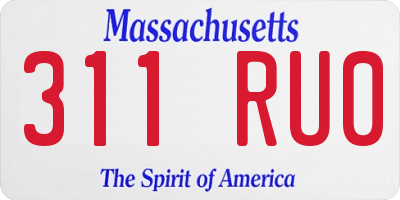 MA license plate 311RU0