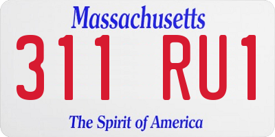 MA license plate 311RU1