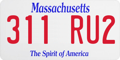 MA license plate 311RU2