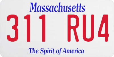 MA license plate 311RU4