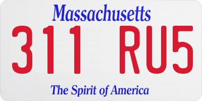 MA license plate 311RU5
