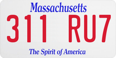 MA license plate 311RU7