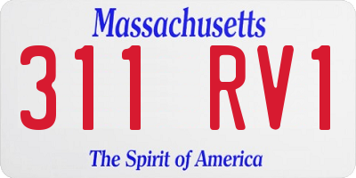 MA license plate 311RV1