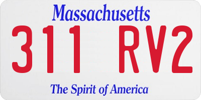 MA license plate 311RV2