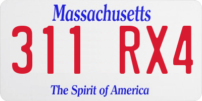 MA license plate 311RX4