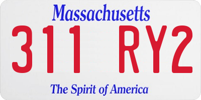 MA license plate 311RY2