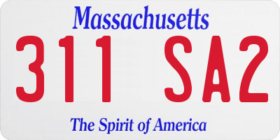 MA license plate 311SA2