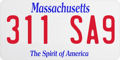 MA license plate 311SA9
