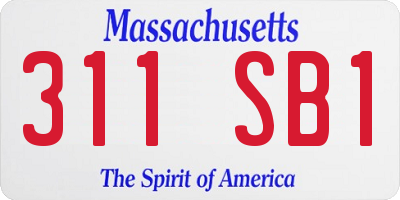 MA license plate 311SB1