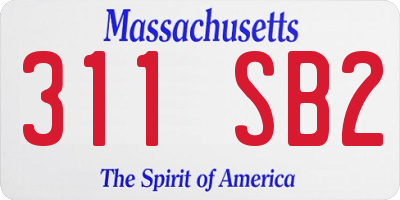 MA license plate 311SB2