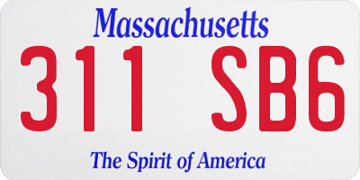 MA license plate 311SB6