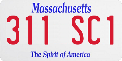 MA license plate 311SC1