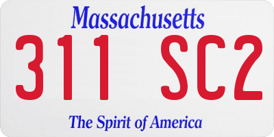 MA license plate 311SC2