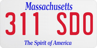MA license plate 311SD0