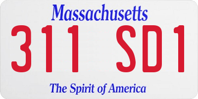 MA license plate 311SD1