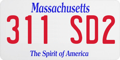 MA license plate 311SD2