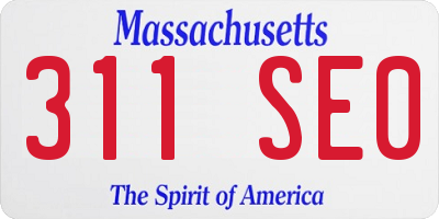 MA license plate 311SE0