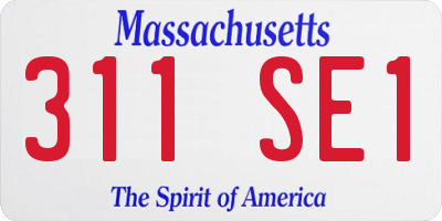 MA license plate 311SE1