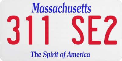 MA license plate 311SE2