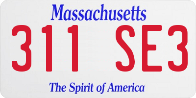 MA license plate 311SE3