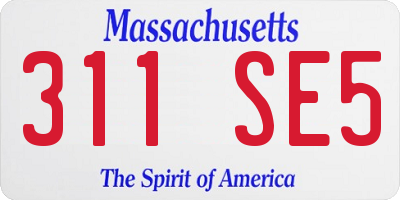 MA license plate 311SE5