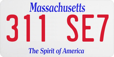 MA license plate 311SE7