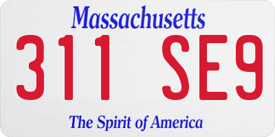 MA license plate 311SE9