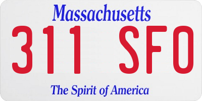MA license plate 311SF0