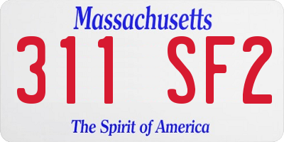 MA license plate 311SF2