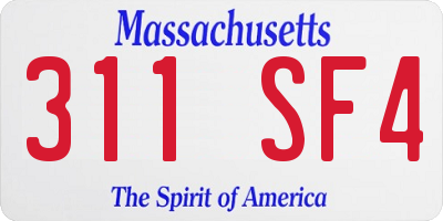 MA license plate 311SF4