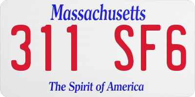 MA license plate 311SF6