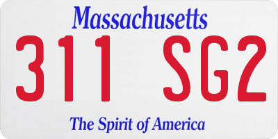 MA license plate 311SG2