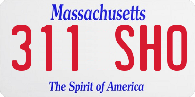 MA license plate 311SH0