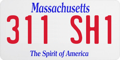 MA license plate 311SH1