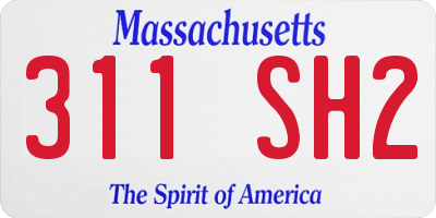 MA license plate 311SH2
